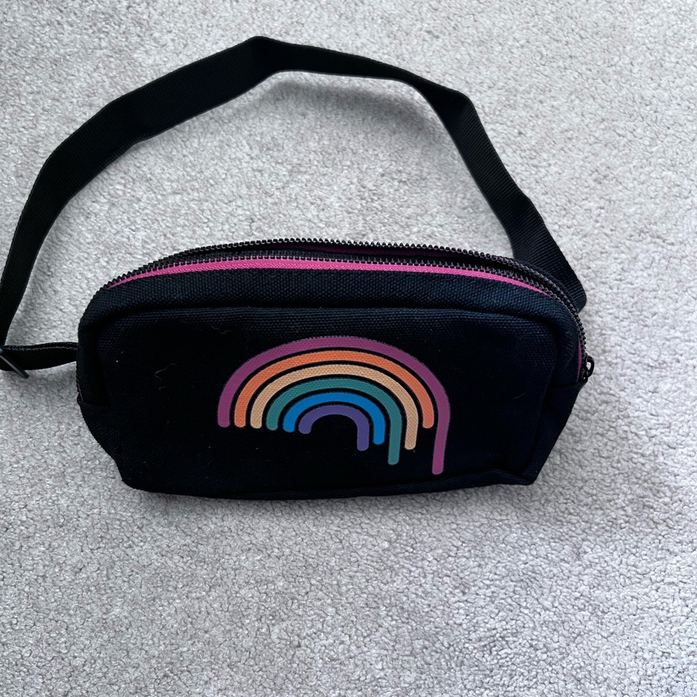 Black Fanny Pack with Rainbow Design, NWOT